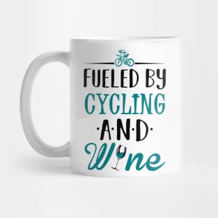 Fueled by Cycling and Wine Mug